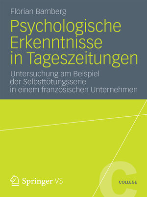 cover image of Psychologische Erkenntnisse in Tageszeitungen
